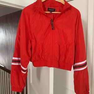 Red crop jacket